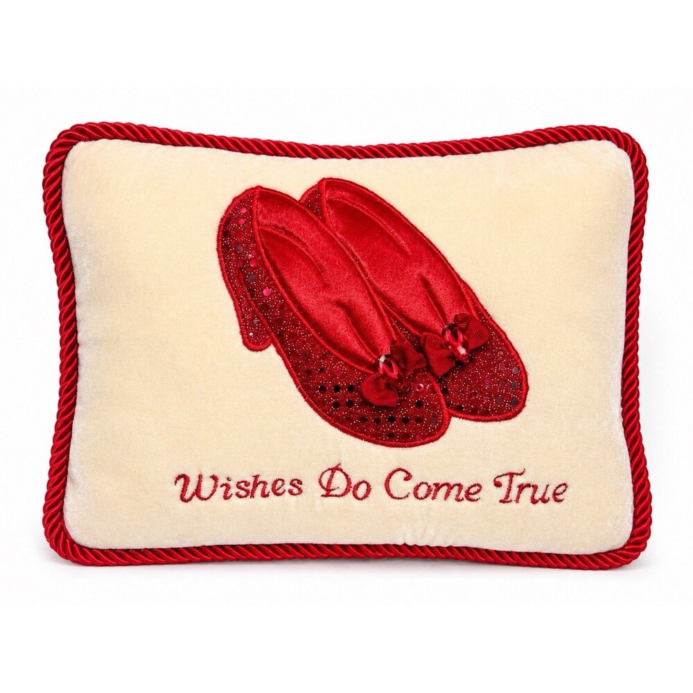 Warner Bros Wizard of Oz Ruby Slippers Accent Throw Pillow 2000 Plush Wishes